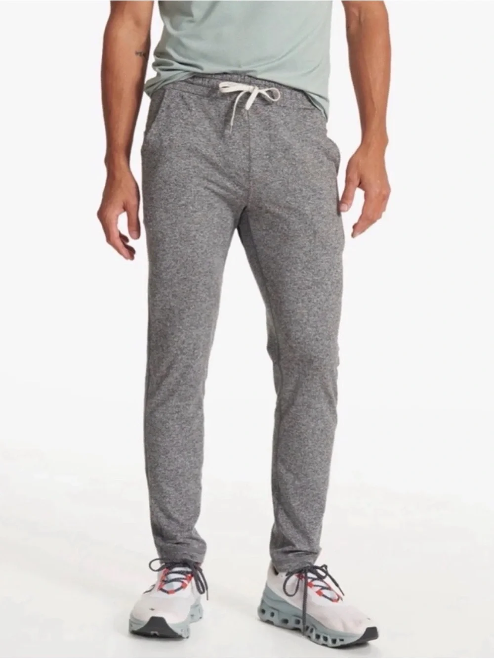 Vuori Ponto Performance Pant Medium Heather Gray DreamKnit Pull-On Straight Leg